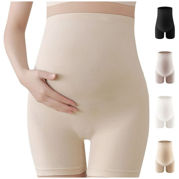 Swuxness Maternity Plus Size Leggings Shorts Pants, Pregnant Sports Pants, Women Solid Color High Waisted Plus Size Stretch Fitted Extended Crotch Support Pants Yellow, L