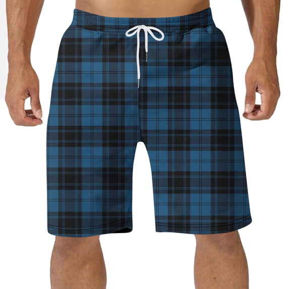 Swuxness Men Loose Pajamas Shorts Elastic Waist Pants with Pocket Drawstring Home Wear
