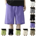 thumbnail image 1 of Swuxness Men Solid Color Cargo Elastic Waist Drawstring Pocket Sports Pants Short Casual, 1 of 4