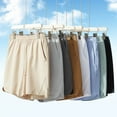 thumbnail image 1 of Swuxness Men Solid Color Loose Inner Drawstring Stretch Pocket Pants Half Short Casual, 1 of 5