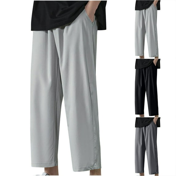 Swuxness Men's Long Pants Classic Breathable Stretch Beach Relaxed Running Daily Pockets