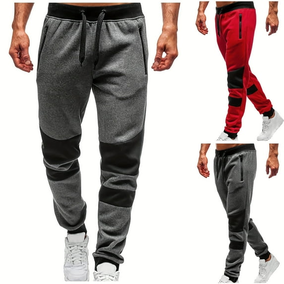 Swuxness Men's Jogger Long Sweatpants Mens Drawstring Elastic Waist Casual Stretch Sweat Track