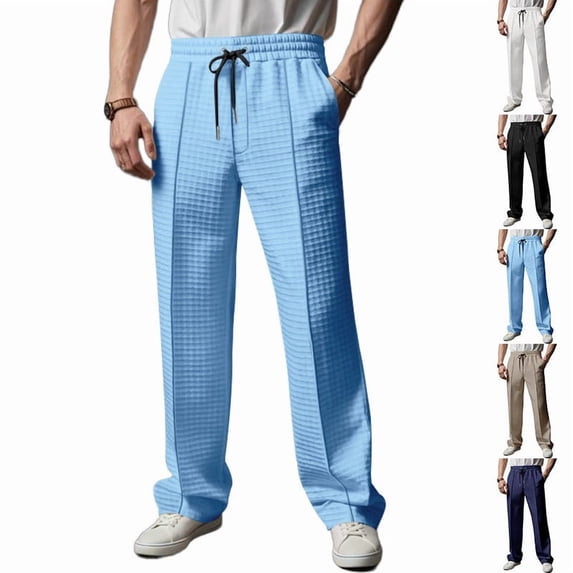 Swuxness Men's Relaxed Cargo Long Pants Stretch Beach with Elastic Waist Drawstring Pockets