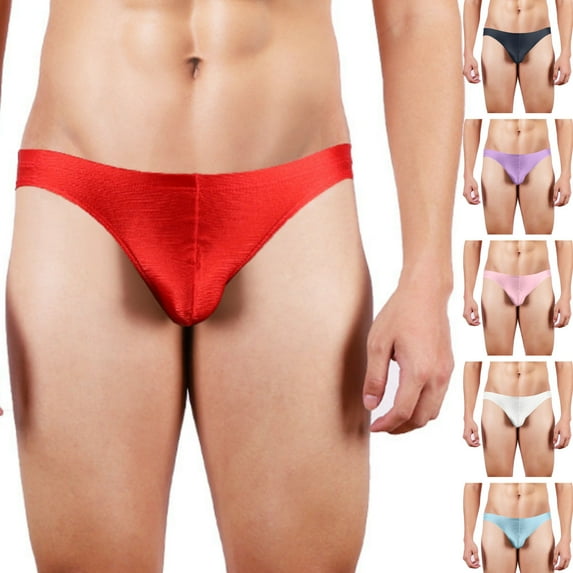 Swuxness Mens Classic Breathable Thong Briefs, Men Sport Underpants, Men's Solid Color Refreshing Breathable Elastic Comfortable Lightweight Soft Panties Blue, M