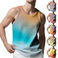 thumbnail image 1 of Swuxness Mens Gradient Color Crew Neck Sleeveless Tank Top Wide Strap Slim Fittedness Sports Tank, 1 of 5