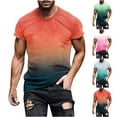 thumbnail image 1 of Swuxness Mens Gradient Print Crew Neck Short Sleeve Tee Casual Fashion Summer Daily Wear Top, 1 of 5