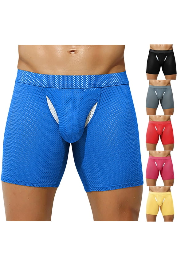 Mens Seamless Breathable Stretch Briefs, Men Sport Underpants, Men's Extended Comfortable Soft Breathable Stretch Waistband Lightweight Briefs Black, M