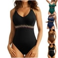 thumbnail image 1 of Swuxness Ribbed Texture Spaghetti Straps Bikini One Piece Swimsuits Women Padded No Underwire Lightweight, 1 of 5