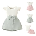 thumbnail image 1 of Swuxness Toddler Girls 2-Piece Outfits Suits Short Sleeve Solid Tops with Skirt Summer Casual Wear, 1 of 5