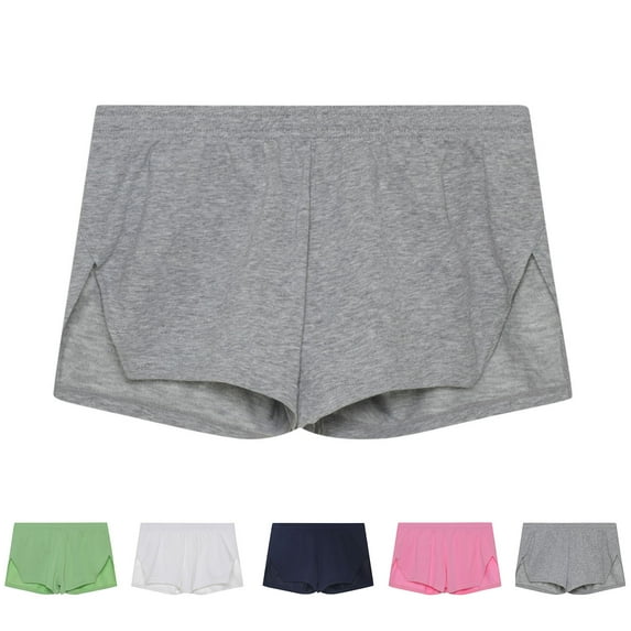 Swuxness Summer Men Elastic Waist Jogger Pants Short Solid Color Mid Casual with Pocket