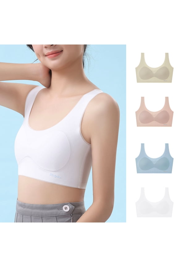 Toddler Big Girls Training Bras Comfortable Breathable Fixed Pad Bralette Soft Stretchy Supportive