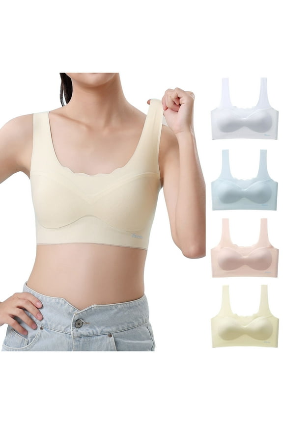 Toddler Big Girls Training Bras Comfortable Breathable Fixed Pad Bralette Soft Stretchy Supportive