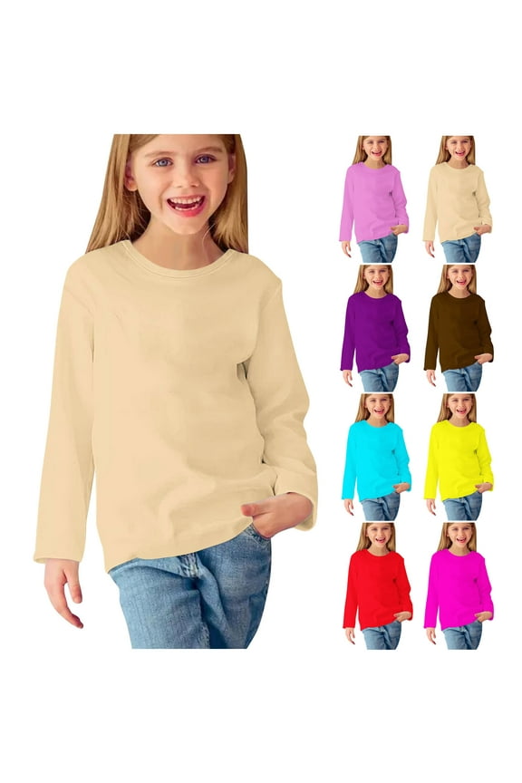 Toddler Casual Long Sleeve Shirts, Toddler Fall Tops, Boys and Girls Pullover Base Layer Top for Toddler Red, 9-10 Years