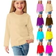 thumbnail image 1 of Swuxness Toddler Casual Long Sleeve Shirts, Toddler Fall Tops, Boys and Girls Pullover Base Layer Top for Toddler Yellow, 7-8 Years, 1 of 5