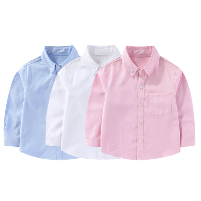 Swuxness Toddler Casual Long Sleeve Shirts, Toddler Fall Tops, Kids Button Down Solid Color Comfortable Top Blue, 12-13 Years