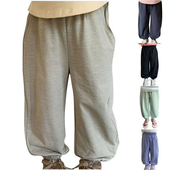 Swuxness Toddler Casual Pants, Kids Fall Long Pants, Children Solid Color-drying Pants Kids Girl Pockets Bloomers Pants Length Pants Beige, 2 Years