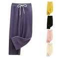 thumbnail image 1 of Swuxness Toddler Casual Full Length Pants Soft Breathable Wide Leg Pants with Drawstring, 1 of 5