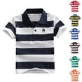 thumbnail image 1 of Swuxness Toddler Short Sleeve T Shirts Stripe Printed Casual Tops Breathable Summer Wear, 1 of 4