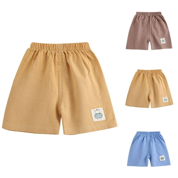Swuxness Toddler Casual Wide Leg Short Pants, Kids Summer Sports Pant, Boys and Girls Print Elastic Waist Comfortable Lightweight Breathable Soft Loose Pants Blue, 3-4 Years
