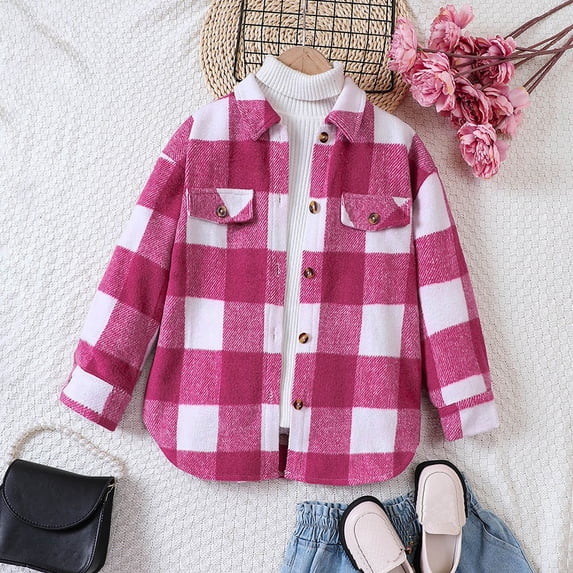Swuxness Toddler Fall Casual Jackets Long Sleeve Print Button Closure Mid-Length Windbreaker Coat