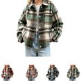 thumbnail image 1 of Swuxness Toddler Fall Casual Shirt Jackets Long Sleeve Print Button Closure Short Windbreaker Coat, 1 of 5