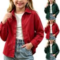thumbnail image 1 of Swuxness Toddler Fall Casual Shirt Jackets Long Sleeve Solid Color Button Closure Short Windbreaker Coat, 1 of 4