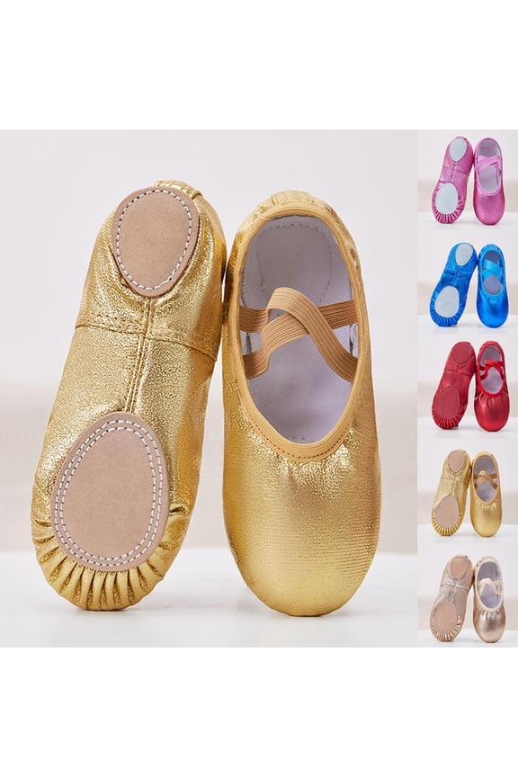 Toddler Flats Soft Soled Dance Shoes Glossy Lace Up Physical Shape Daily Training