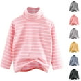 thumbnail image 1 of Swuxness Toddler Fleece High Neck Sweater, Winter Long Sleeve Shirts, Boys Girls Striped Turtleneck Sweater Thermal Pullover Top for Kids Comfortable Shirt Blue, 8-9 Years, 1 of 3