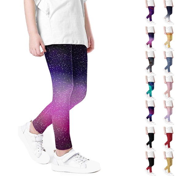 Swuxness Toddler Leggings Full Length Pants Gradient Print Thin Shaping Summer Casual Comfortable