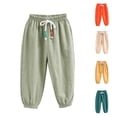 thumbnail image 1 of Swuxness Toddler Casual Long Pants Solid Color Soft Comfortable Elastic Waist Pants, 1 of 5