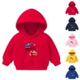 thumbnail image 1 of Swuxness Toddler Long Sleeve Fleece Sweatshirts Hooded Printed Pullover Comfortable Fall Tops Casual Wear, 1 of 3
