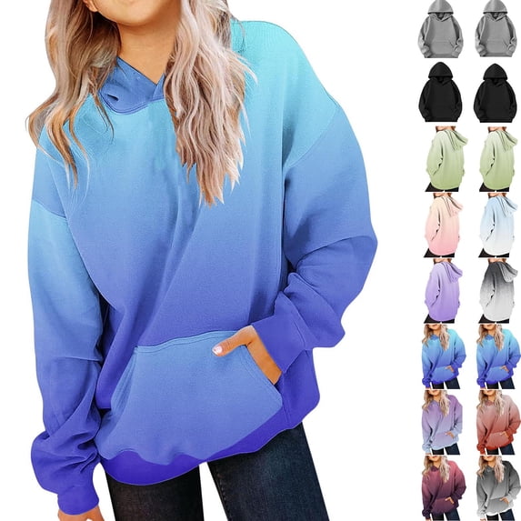 Swuxness Toddler Long Sleeve Hooded Sweatshirts Crew Neck Solid Color Pullover with Pocket Fall Tops