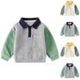 thumbnail image 1 of Swuxness Boys Long Sleeve Sweatshirts Lapel Collar Front Pocket Loose Fall Tops, 1 of 4