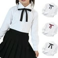 thumbnail image 1 of Swuxness Toddler Long Sleeve Turndown Collar Blouse Casual Shirt Solid Color Ruffle Button Down Top, 1 of 5