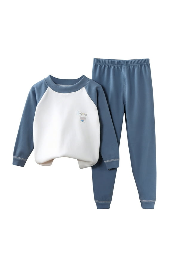 Toddler Pajama Sets, Kids Long Sleeved Sets, Children's Sweatshirt Two Piece Set Children's Casual Clothes for Small and Medium Children Navy, 2 Years