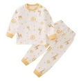 thumbnail image 1 of Swuxness Toddler Round Neck Top Set, Kids Long Sleeved Sets, Children's Printed Home Two-piece Long Sleeved Round Neck Top/shirt Set Yellow, 2 Years, 1 of 3