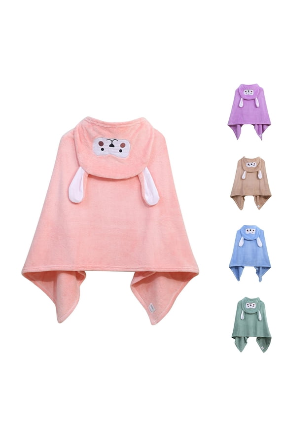 Toddler Sleeveless Hooded Robes, Casual Robes, Kids Print Absorbent Wearable Cozy Post Swim Cover Up and Changing Bathrobe Blue, 7-10 Years