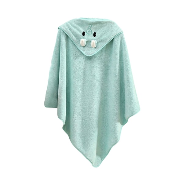 Swuxness Toddler Sleeveless Hooded Robes, Casual Robes, Kids Print Absorbent Wearable Cozy Post Swim Cover Up and Changing Bathrobe Green, 0-4 Years