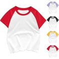 thumbnail image 1 of Swuxness Toddler Kids Short Sleeve T-Shirts Solid Color Base Layer Summer Tops, 1 of 4