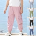 thumbnail image 1 of Swuxness Toddler Cargo Long Pants Lightweight with Pockets Elastic Cuffed Casual Summer, 1 of 5