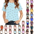 thumbnail image 1 of Swuxness Toddler T-Shirts Short Sleeve Round Neck Gradient Print Striped Breathable Casual, 1 of 5