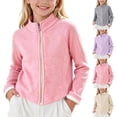 thumbnail image 1 of Swuxness Toddler Zip-Up Fall Jackets Long Sleeve Solid Color Fashion Mid-Length Windbreaker Coat, 1 of 5