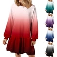 thumbnail image 1 of Swuxness Women Long Sleeves Shirts Dress, Women Fall Dress, Women's Solid Color Lapel Zipper Slim Long Sleeve Knit Dress Black, XXL, 1 of 4