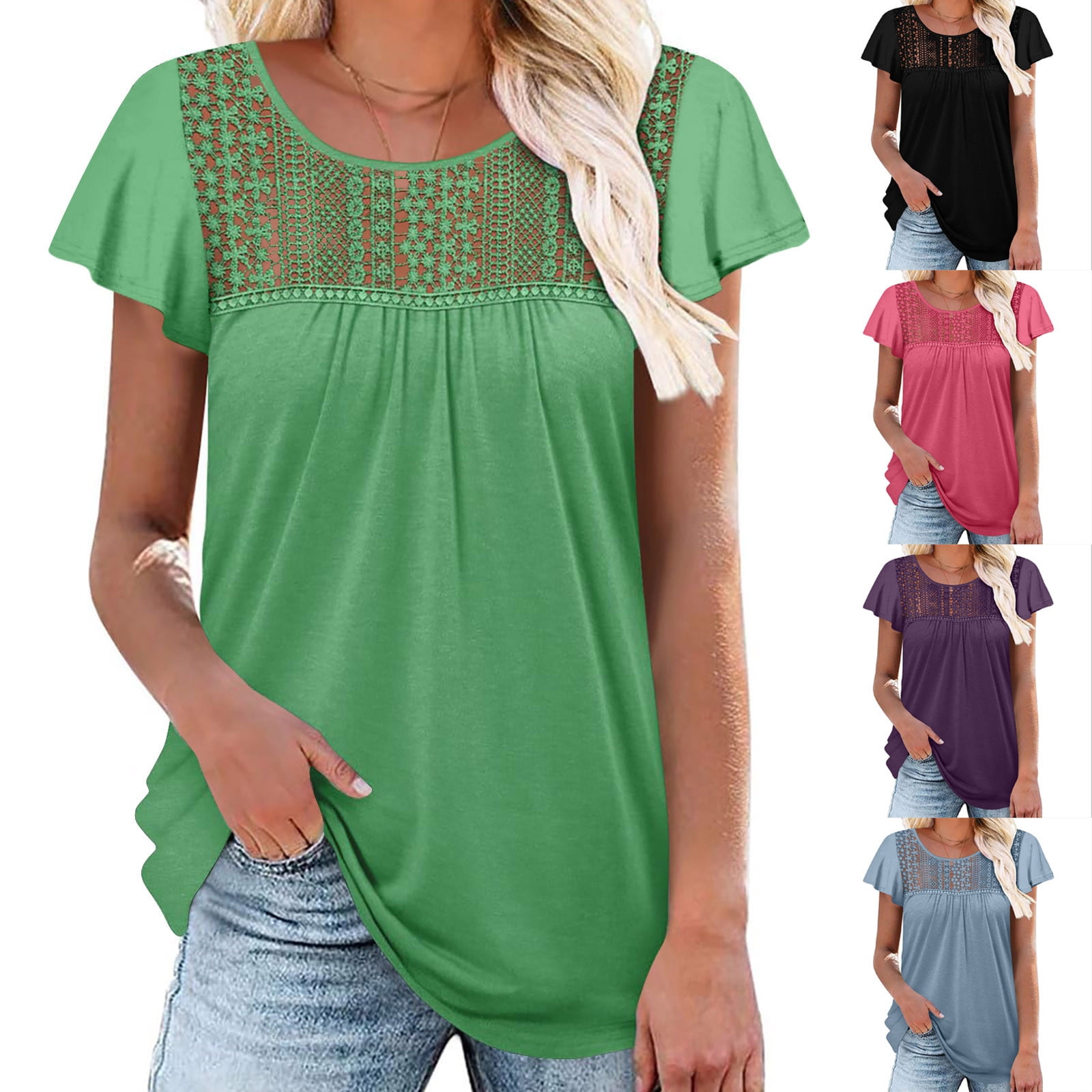 Swuxness Women Short Sleeve Casual T Shirts, Spring and Summer Tops ...
