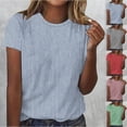 thumbnail image 1 of Swuxness Women Short Sleeve Casual T Shirts, Spring and Summer Tops, Ladies Printed Comfortable Fashion Pullover Loose Blouse Gray, L, 1 of 5