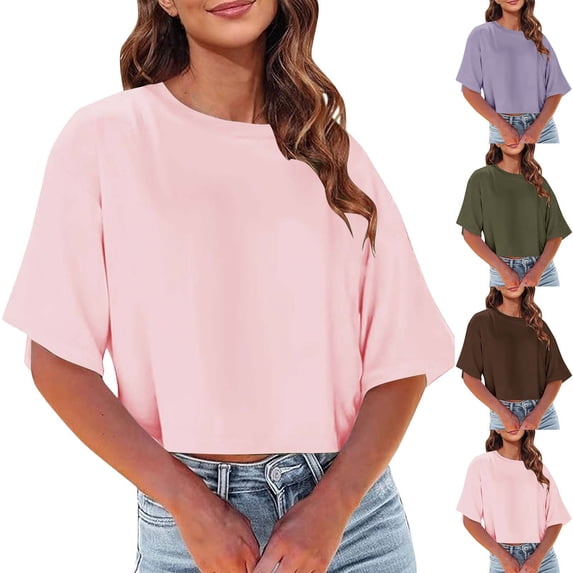 Swuxness Women Short Sleeve Casual T Shirts, Spring and Summer Tops, Ladies V-Neck Solid Color Comfortable Fashion Loose Pullover Tee Army Green, XL