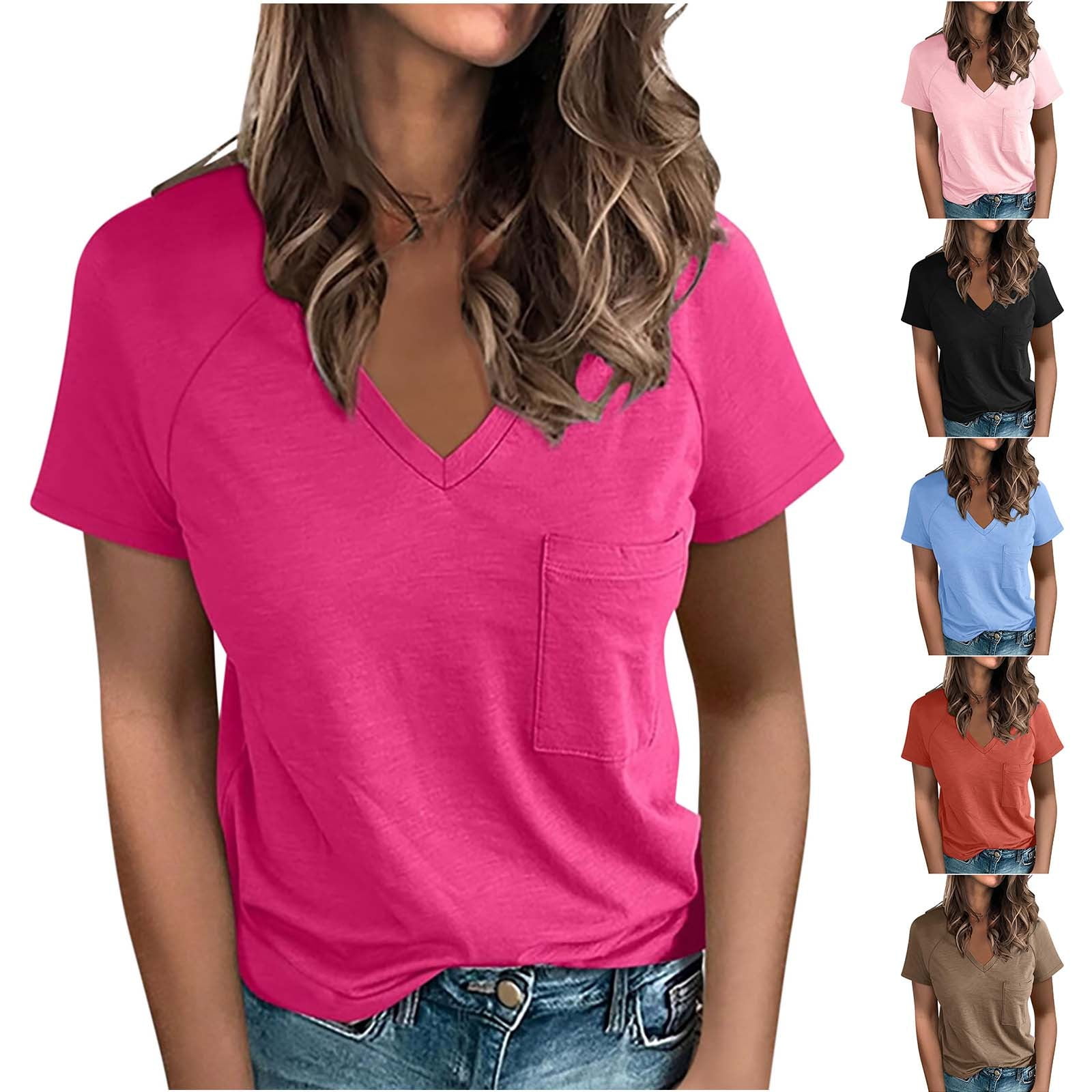 Swuxness Women Short Sleeve Casual T Shirts, Spring and Summer Tops ...