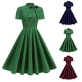 thumbnail image 1 of Swuxness Women Short Sleeve Vintage Dress, Women Mid Length Evening Gown, Women's 3/4 Sleeves Fitted Waist Elegant Slim Long Evening Gown Dress Green, XL, 1 of 5