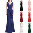 thumbnail image 1 of Swuxness Women Sleeveless Formal Maxi Dresses, Women Long Evening Gown, Women's V Neck Fitted Waist Hugging Hips Slim Fishtail Skirt Maxi Formal Evening Gown Dress Red, M, 1 of 5