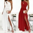 thumbnail image 1 of Swuxness Women Sleeveless Formal Maxi Dresses, Women Maxi Evening Gown, Women's Shoulder Asymmetrical Solid Color Long Formal Evening Gown Red, L, 1 of 5